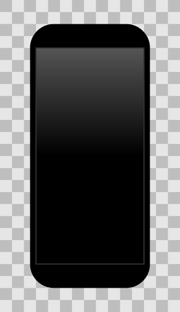 Smartphone icon - black with turned off black gradient screen, isolated - vector illustrationのイラスト素材