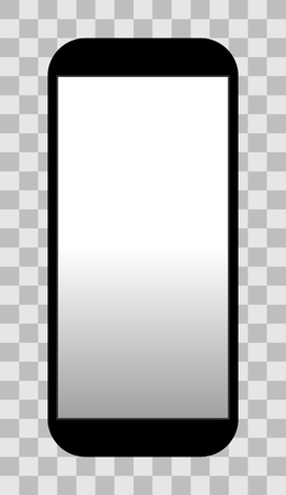 Smartphone icon - black with turned on white gradient screen, isolated - vector illustrationのイラスト素材