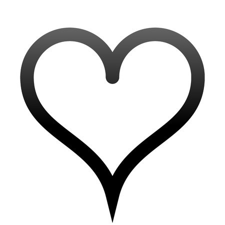 Heart symbol icon - black outlined gradient, isolated - vector illustrationのイラスト素材