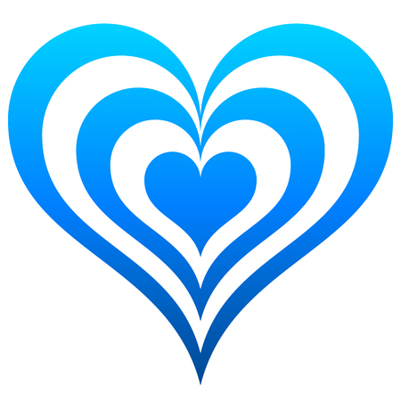 Heart target symbol icon - blue gradient, isolated - vector illustrationのイラスト素材