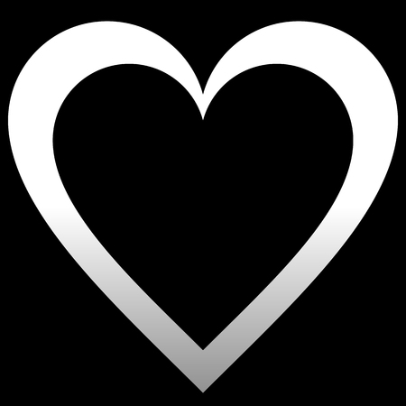 Heart symbol icon - white outlined gradient, isolated - vector illustrationのイラスト素材