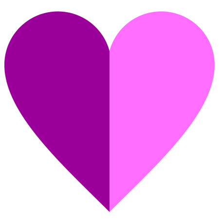 Heart symbol icon - purple simple, isolated - vector illustrationのイラスト素材