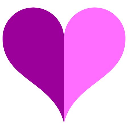 Heart symbol icon - purple simple, isolated - vector illustrationのイラスト素材