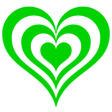 Heart target symbol icon - green simple, isolated - vector illustrationのイラスト素材