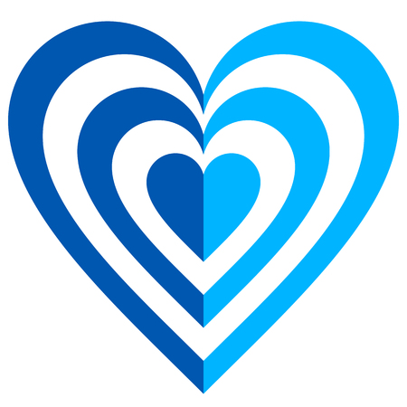 Heart target symbol icon - blue simple, isolated - vector illustrationのイラスト素材