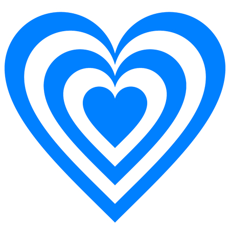 Heart target symbol icon - blue simple, isolated - vector illustrationのイラスト素材