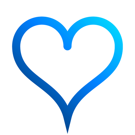 Heart symbol icon - blue outlined gradient, isolated - vector illustrationのイラスト素材