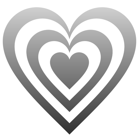 Heart target symbol icon - medium gray gradient, isolated - vector illustrationのイラスト素材