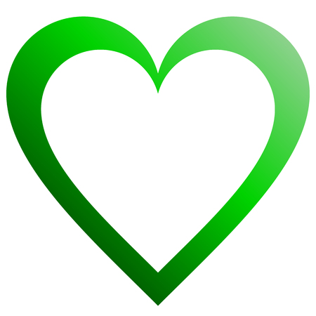 Heart symbol icon - green outlined gradient, isolated - vector illustrationのイラスト素材