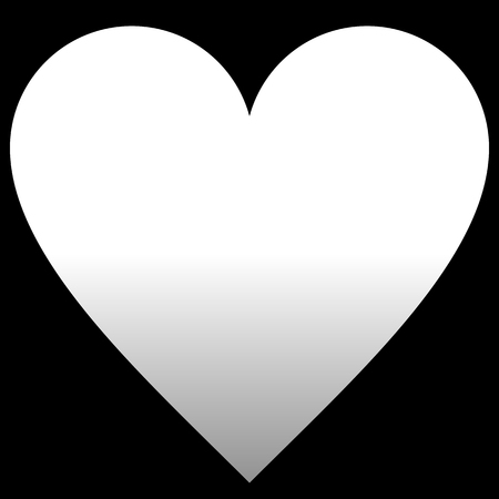 Heart symbol icon - white gradient, isolated - vector illustrationのイラスト素材