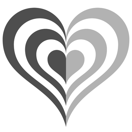 Heart target symbol icon - medium gray simple, isolated - vector illustrationのイラスト素材