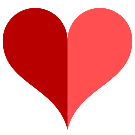 Heart symbol icon - red simple, isolated - vector illustrationのイラスト素材