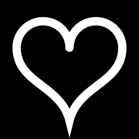 Heart symbol icon - white simple outlined, isolated - vector illustrationのイラスト素材