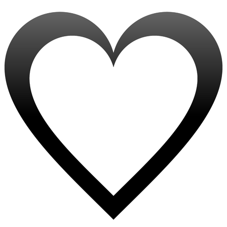 Heart symbol icon - black outlined gradient, isolated - vector illustrationのイラスト素材