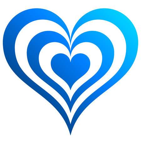Heart target symbol icon - blue gradient, isolated - vector illustrationのイラスト素材