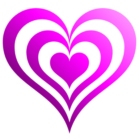 Heart target symbol icon - purple gradient, isolated - vector illustrationのイラスト素材