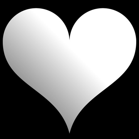 Heart symbol icon - white gradient, isolated - vector illustrationのイラスト素材