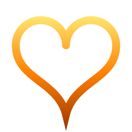 Heart symbol icon - orange outlined gradient, isolated - vector illustrationのイラスト素材