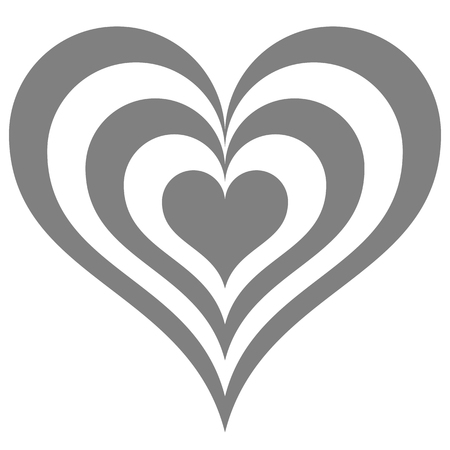 Heart target symbol icon - medium gray simple, isolated - vector illustrationのイラスト素材