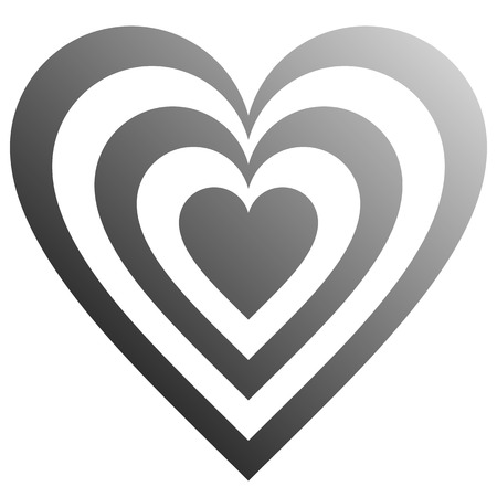 Heart target symbol icon - medium gray gradient, isolated - vector illustrationのイラスト素材
