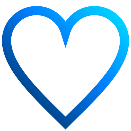 Heart symbol icon - blue outlined gradient, isolated - vector illustrationのイラスト素材