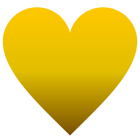 Heart symbol icon - golden gradient, isolated - vector illustrationのイラスト素材