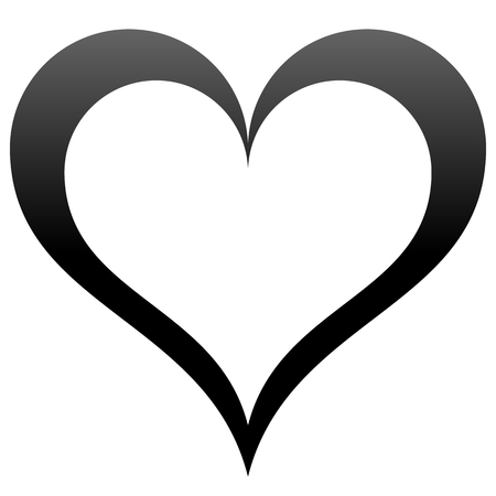 Heart symbol icon - black outlined gradient, isolated - vector illustrationのイラスト素材