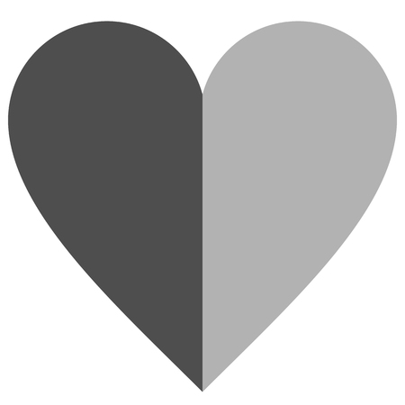 Heart symbol icon - medium gray simple, isolated - vector illustrationのイラスト素材