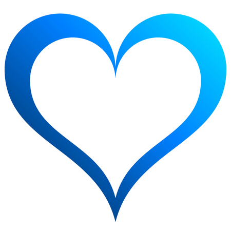 Heart symbol icon - blue outlined gradient, isolated - vector illustrationのイラスト素材