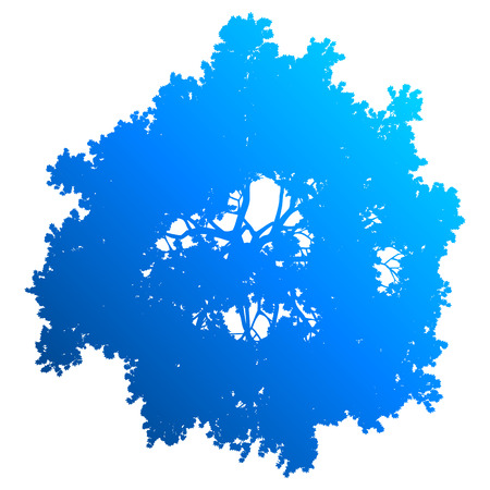 Tree top silhouette isolated - blue gradient detailed - vector illustrationのイラスト素材