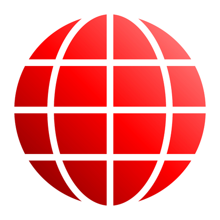 Globe symbol icon - red gradient, isolated - vector illustrationのイラスト素材