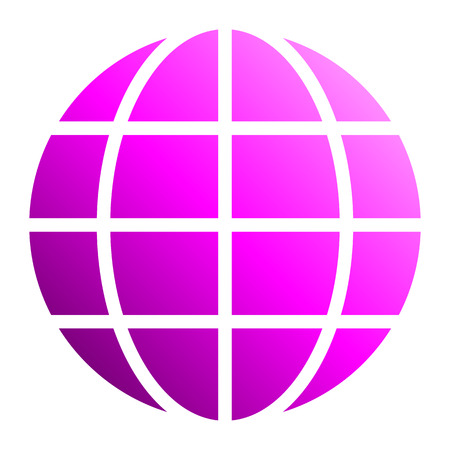 Globe symbol icon - purple gradient, isolated - vector illustrationのイラスト素材
