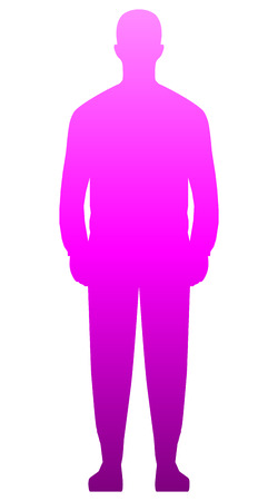 Man standing silhouette - purple gradient, isolated - vector illustrationのイラスト素材