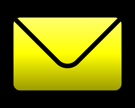 Mail symbol icon - yellow gradient with rounded corners, isolated - vector illustrationのイラスト素材