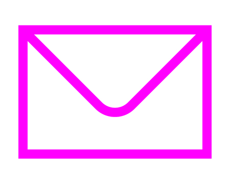 Mail symbol icon - purple simple outline, isolated - vector illustrationのイラスト素材