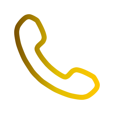 Phone symbol icon - golden gradient outline, isolated - vector illustrationのイラスト素材