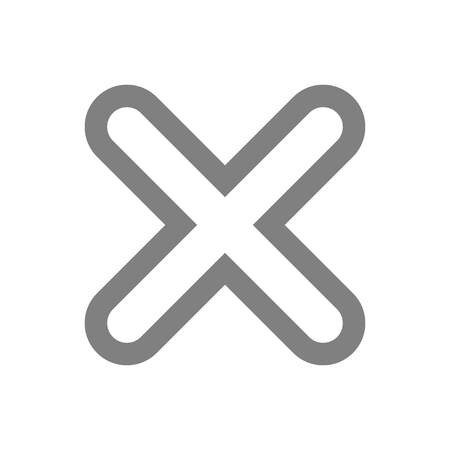 Check marks - gray cross icon simple outline - vector illustrationのイラスト素材