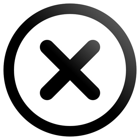 Check marks - black gradient, cross icon inside of circle - vector illustrationのイラスト素材