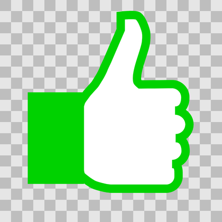 Like symbol icon - green simple outline, isolated - vector illustrationのイラスト素材