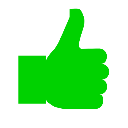 Like symbol icon - green simple, isolated - vector illustrationのイラスト素材