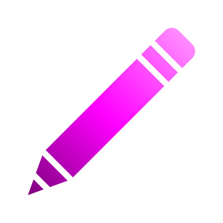 Pencil symbol icon - purple gradient, isolated - vector illustrationのイラスト素材