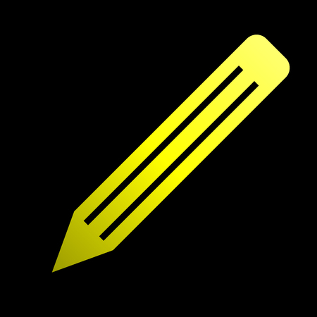 Pencil symbol icon - yellow gradient, isolated - vector illustrationのイラスト素材