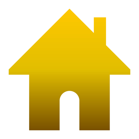 Home symbol icon - golden gradient, isolated - vector illustrationのイラスト素材