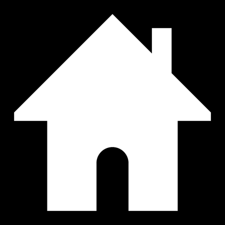 Home symbol icon - white simple, isolated - vector illustrationのイラスト素材