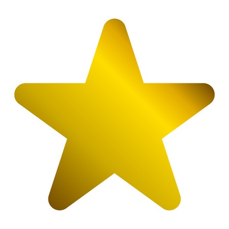 Star symbol icon - golden gradient, 5 pointed rounded, isolated - vector illustrationのイラスト素材