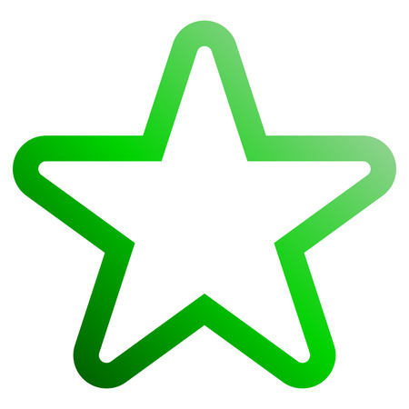 Star symbol icon - green gradient outline, 5 pointed rounded, isolated - vector illustrationのイラスト素材