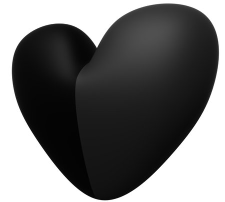 Heart isolated - 2 halfs fitted together - 3d renderingの写真素材