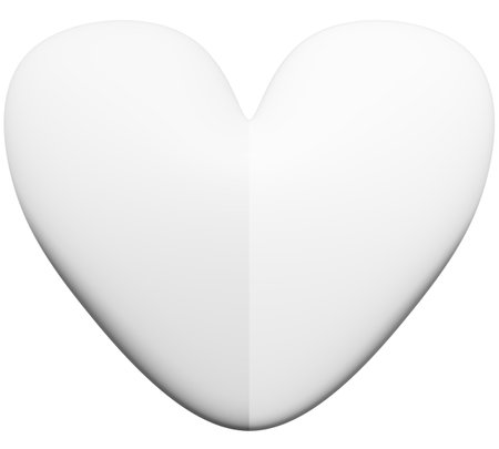 Heart isolated - 2 halfs fitted together - 3d renderingの写真素材