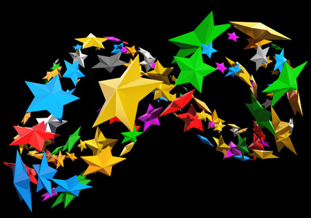 Stars form the infinity sign - isolated - 3d renderingの写真素材