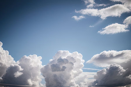 Blue sky with white clouds backgroundの素材